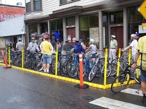 bikes parked in official street parking